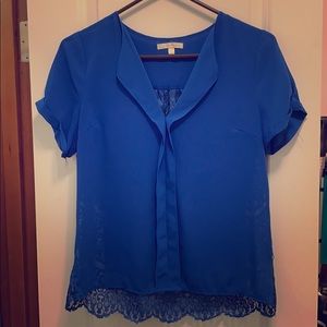Blue lace blouse